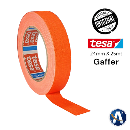 Fita Tecido Gaffer Tape Tesa 24mmX25m Laranja Fluorescente