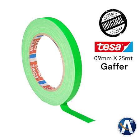 Fita Tecido Gaffer Tape Tesa 09mmX25m Verde Fluorescente
