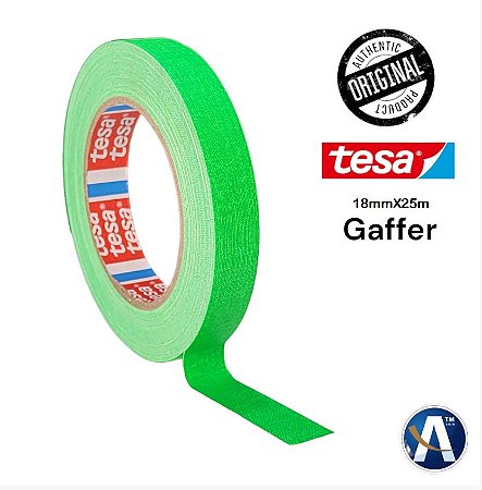 Fita Tecido Gaffer Tape Tesa 18mmX25m Verde Fluorescente