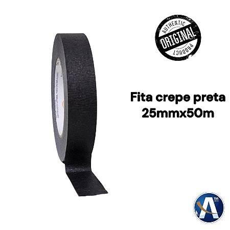 Fita Crepe Preta Profissional 25mmX50m Tesa