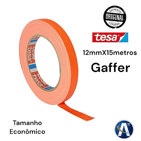 Fita Tecido Gaffer Tape Tesa 12mmX15m Laranja Fluorescente
