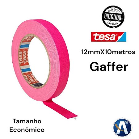 Fita Tecido Gaffer Tape Tesa 12mmX10m Rosa Fluorescente