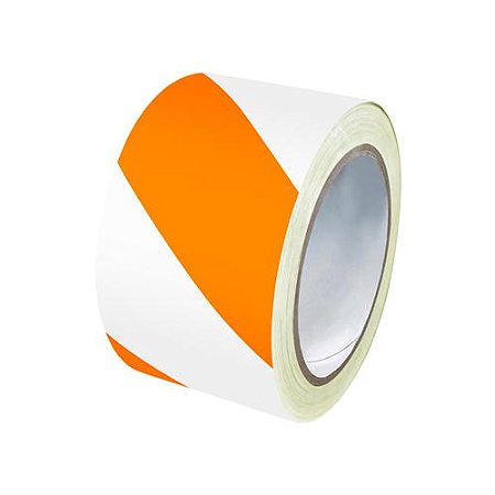 Fita Zebrada Para Isolamento 70mmX200M Laranja e Branca