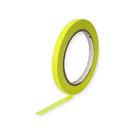 Fita Crepe 09mmx50m Cor Amarela Neon