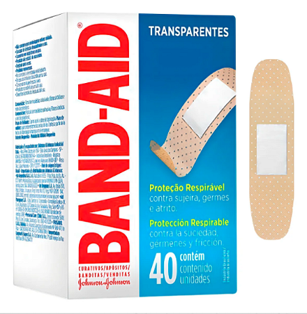 Curativo Band Aid Johnson Transparente Com 40 Unidades