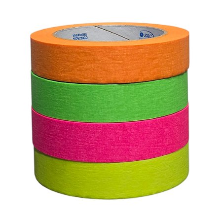 Kit Fita Crepe Basic 4 Cores neon 24mmx50m