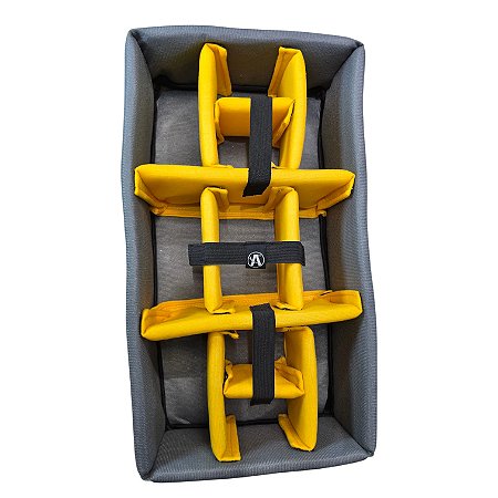 Divisória Organizadora Para Case MP0055 e MAI 545 Acolchoada ATM Pro Cinza e Amarelo