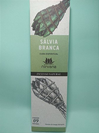 Incenso Natural Sálvia Branca - 9 varetas