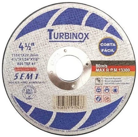 Disco de Corte 4.1/2"x1,0x7/8" - Turbinox