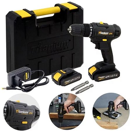 Parafusadeira Bateria 21V Carbon 2 Bat. - Titanium