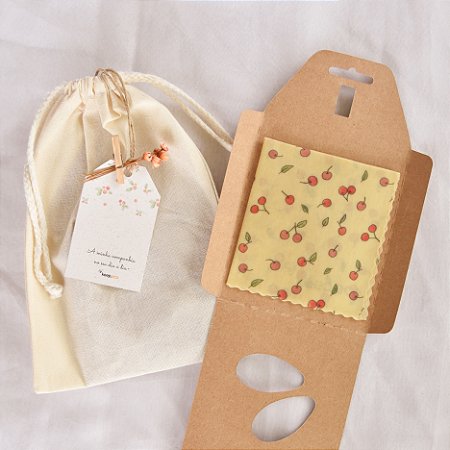 Pano de Cera Mirim para presente - Cerejinha