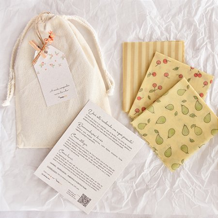 Kit 3 Panos de Cera Mirim para Presente