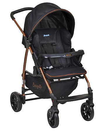 Carrinho de Bebê Ecco CZ (até 15 kg) - Preto e Cobre - Burigotto