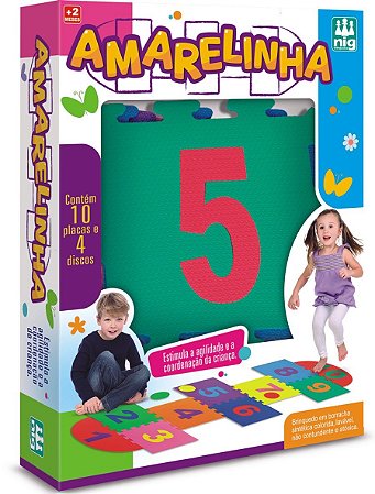 Jogo Amarelinha com 14 Peças (+2 anos) - Nig Brinquedos