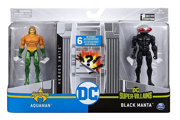 Bonecos DC Comics 10cm (+3 anos) - Aquaman e Arraia Negra - Sunny Brinquedos