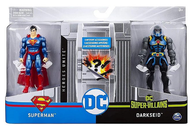 Bonecos DC Comics 10cm (+3 anos) - Superman e Darkseid - Sunny Brinquedos