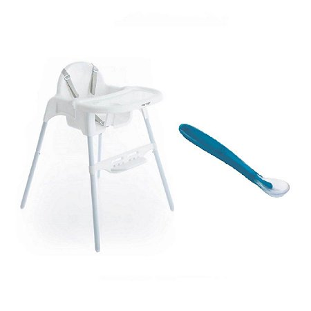 Cadeira de Refeição Macaron E Colher de Silicone Azul