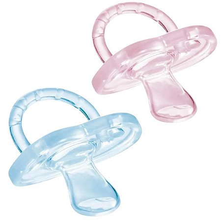 Kit Chupeta de Silicone Rosa e Azul (0-6m) - Multikids Baby