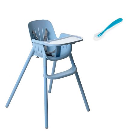 Cadeira De Alimentação Poke Blue Com Colher De Silicone