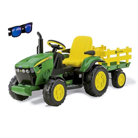 Trator Elétrico John Deere Ground Force e Oculos Sol Preto