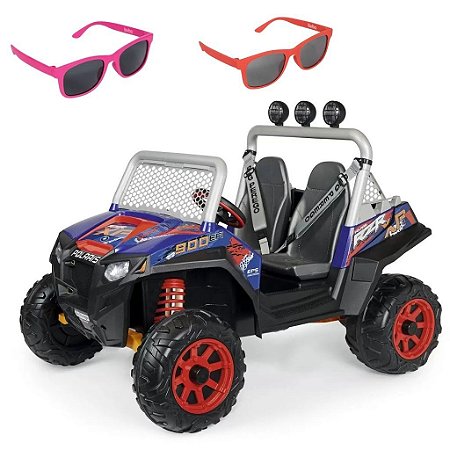 Carro Elétrico Infantil Polaris com 2 Óculos Sol Pink e Red