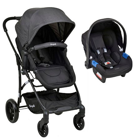 Carrinho Convert Dark Grey com Bebê Conforto Touring X Preto