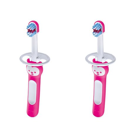 Escova Dental Baby Brush 2 unid (6m+)Cabo Curto - Rosa - MAM