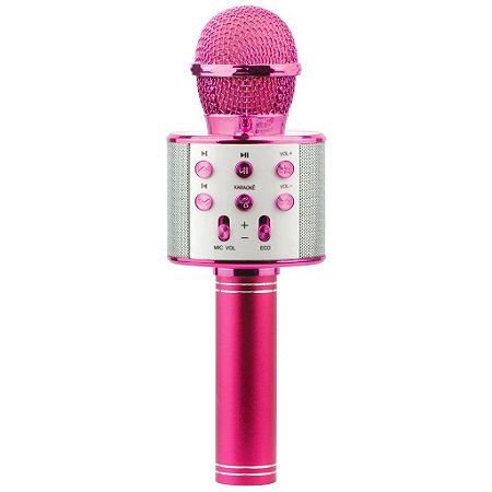Microfone Karaokê Infantil com Bluetooth Rosa - Toyng - Alves Baby