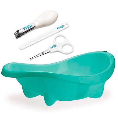 Banheira Azul Laguna Com Kit Para Unhas Para Bebês