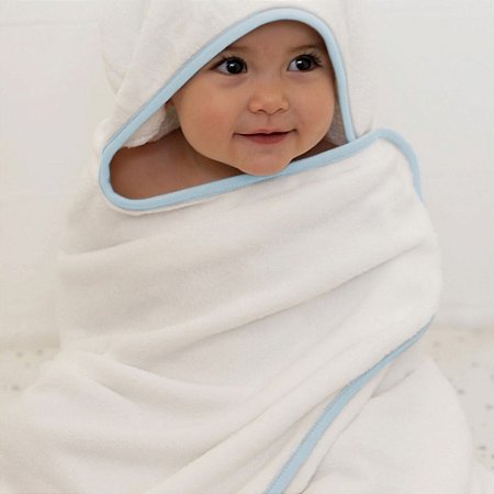 Toalha de Banho com Capuz Comfort Azul - Laço Bebê