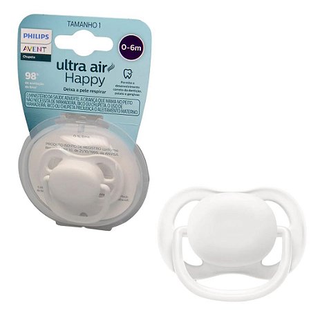 Chupeta Ultra Air Lisa Branca Neutra 0-6m - Philips Avent