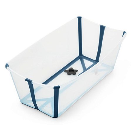 Banheira Flexível Azul com Plug Térmico Stokke - Girotondo
