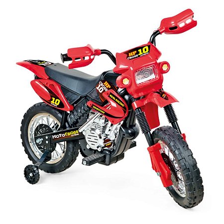 Moto Elétrica Infantil Motocross Vermelha - Homeplay