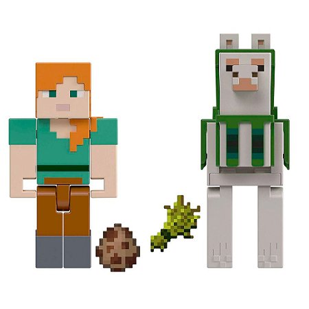 Minecraft - Boneco Alex com Armadura Grande Dnh11 - MP Brinquedos