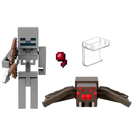 Boneco Minecraft Jockey de Aranha e Esqueleto - Mattel