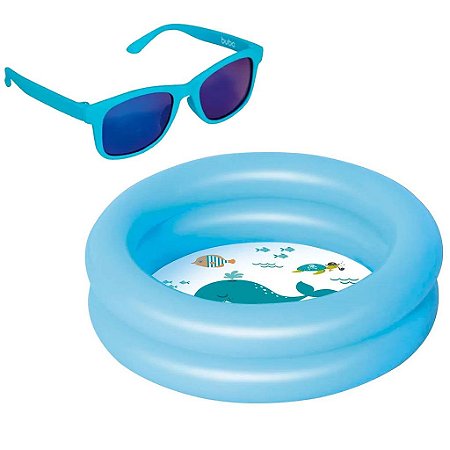 Banheira Piscina Inflável 28L Com Óculos Azul