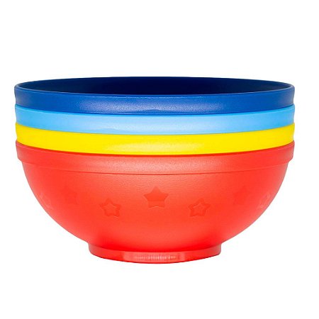 Kit 4 Bowls Infantis 300ml Colorido - Infanti