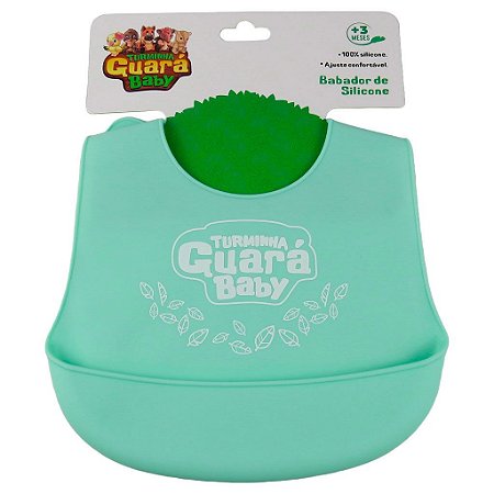 Babador de Silicone Infantil Verde - Turminha Guará