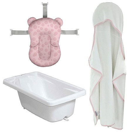 Kit Almofada, Banheira e Toalha de Banho  com Capuz Comfort