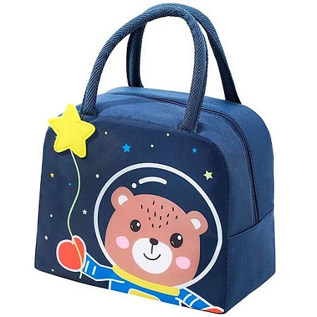 Lancheira Térmica Infantil Bolsa Com Alça Urso Astronauta