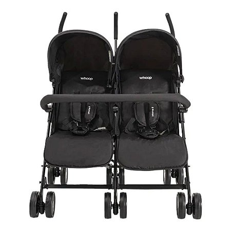 Carrinho de Bebê para Gêmeos Youme II Preto (15kg) - Kiddo
