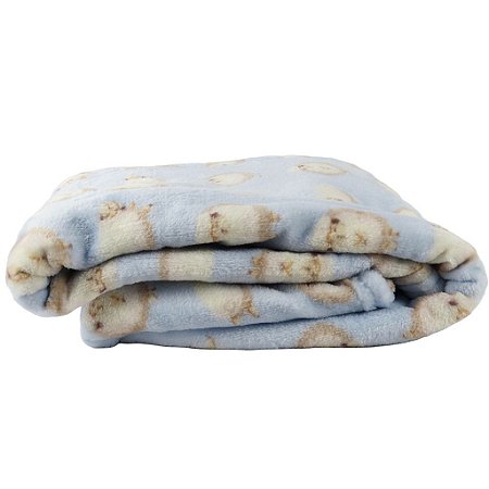 Cobertor Luxo Ovelha Azul Bebê - Laço Bebê