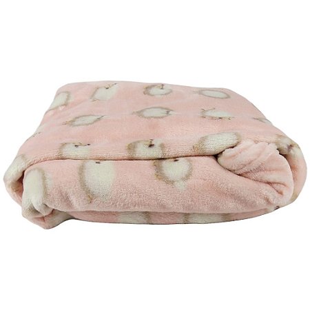 Cobertor Luxo Ovelha Rosa Bebê - Laço Bebê
