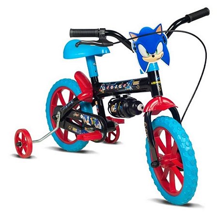 Bicicleta Infantil Sonic Aro 12 Preto e Azul - Verden