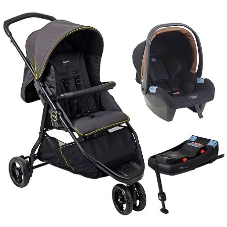 Carrinho de Bebê CR3 Gray Neon Bebê Conforto e Base Isofix