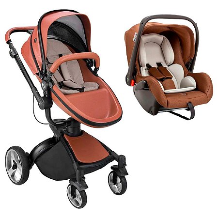 Carrinho Passeio Moisés Candy e Bebê Conforto Candy Caramelo