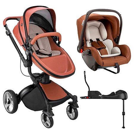 Carrinho Passeio Moisés c/ Bebê Conforto Candy e Base Isofix
