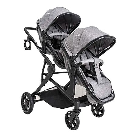 Carrinho para 2 Crianças Pair Melange Cinza - Kiddo