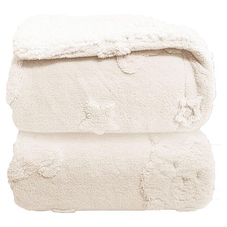 Cobertor Infantil Urso Relevo Sherpa Bege - Laço Bebê