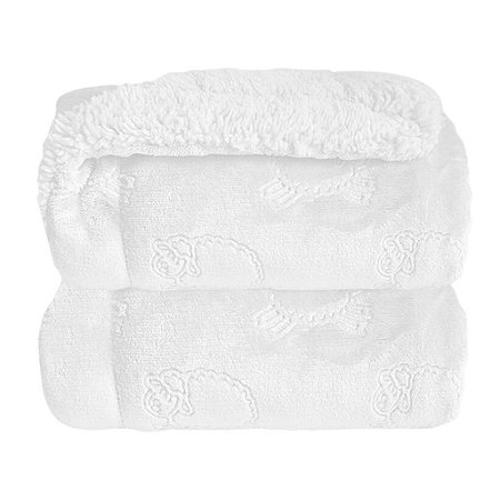 Cobertor Plush com Sherpa Ferrete Branco - Laço Bebê